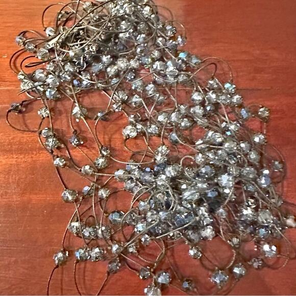 Chico’s Beaded Necklace Gray Blue Long Multi Strand Statement Beads Coastal 43" - Picture 2 of 15